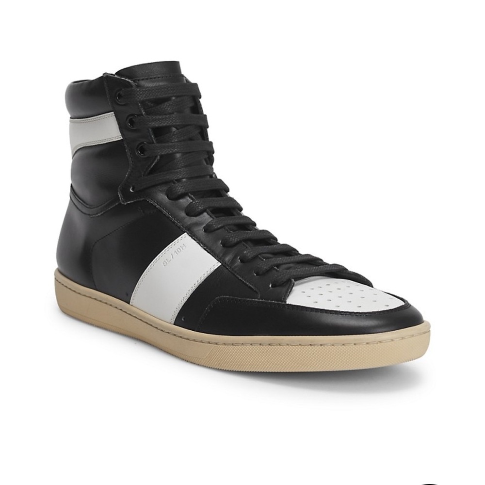 Yves Saint Laurent Black and White High-Top Sneakers